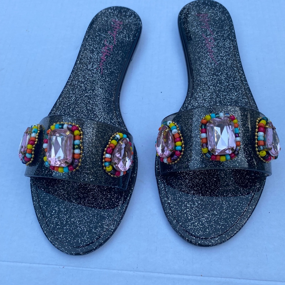 🌸Betsey Johnson Glitter Slide Sandals 💐